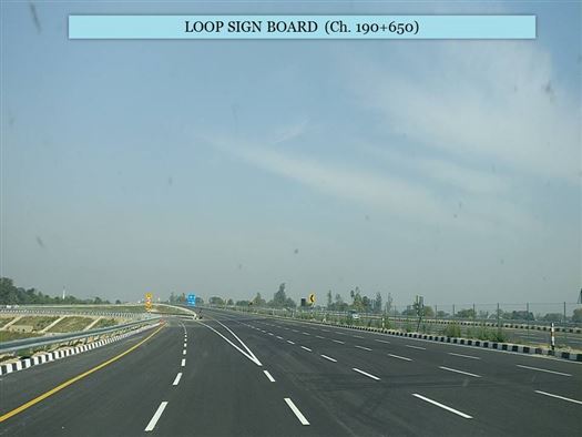 लूप साइन बोर्ड (Ch। 190 + 650) / Loop Sign Board (Ch. 190+650)